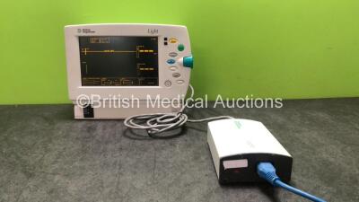 Datex Engstrom Light Patient Monitor Including ECG, NIBP, SpO2, P1, P2, T1, T2 and Printer Options with 2 x Batteries and 1 x AC Power Supply (Powers Up with Damage-See Photo) *SN 711961*