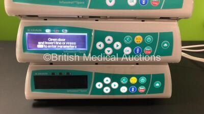 4 x B Braun Infusomat Space Volumetric Infusion Pumps with 4 x AC Power Supplies (All Power Up with 1 x Slight Display Fault) *180178 - 63469 - 180184 - 59782* - 3