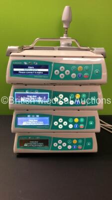 4 x B Braun Infusomat Space Volumetric Infusion Pumps with 4 x AC Power Supplies (All Power Up with 1 x Crack to Screen) *180179 - 59747 - 59794 - 63465*