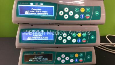 4 x B Braun Infusomat Space Volumetric Infusion Pumps with 4 x AC Power Supplies (All Power Up with 1 x Crack to Screen) *180179 - 59747 - 59794 - 63465* - 3