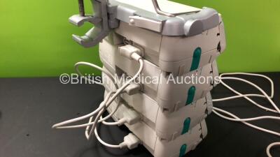 4 x B Braun Infusomat Space Volumetric Infusion Pumps with 4 x AC Power Supplies (All Power Up with 1 x Crack to Screen) *180179 - 59747 - 59794 - 63465* - 4