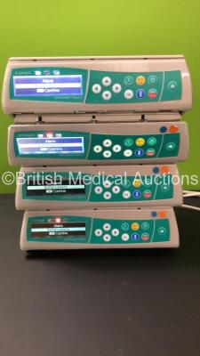 4 x B Braun Infusomat Space Volumetric Infusion Pumps with 4 x AC Power Supplies (All Power Up) *180146 - 225740 - 63422 - 63496*