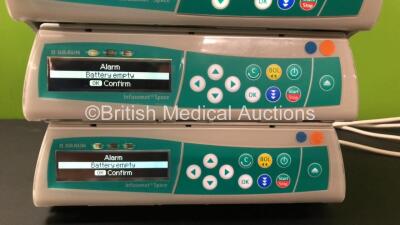 4 x B Braun Infusomat Space Volumetric Infusion Pumps with 4 x AC Power Supplies (All Power Up) *180146 - 225740 - 63422 - 63496* - 3