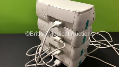 4 x B Braun Infusomat Space Volumetric Infusion Pumps with 4 x AC Power Supplies (All Power Up) *180146 - 225740 - 63422 - 63496* - 4