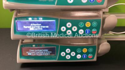 4 x B Braun Perfusor Space Syringe Infusion Pumps with 4 x AC Power Supplies (All Power Up) *75613 - 46933 - 101597 - 75618* - 3