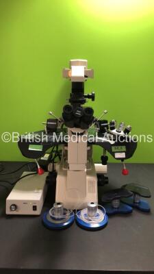 Nikon Diaphot 200 Benchtop Microscope with Benchtop Microscope with Cooper Surgical Research Instruments Integra Ti Micromanipulator *Revision - 2.1*, 5 x Optics (2 x Nikon 4/0.10 160/- WD25, 1 x Modulation Optics HMC 40 LWD 0.5NA 160/0-2, 1 x Modular Opt