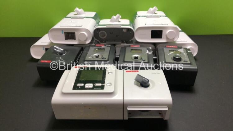 Job Lot Including 6 x Philips Respironics DreamStation CPAPs with 7 x Humidifiers (All Power Up with Stock Power Supply), 5 x Philips Respironics REMstar Auto A-Flex CPAPs with 1 x Humidifier and 1 x Philips Respironics BiPAP A30 CPAP with System One Humi