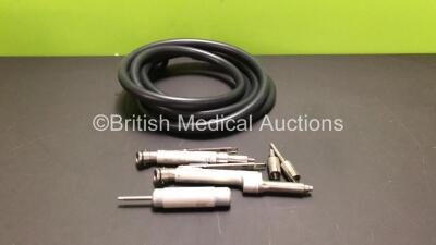 Job Lot Including 1 x Hall 5053-12 Micro 100 Oscillating Saw Handpiece, 1 x Hall 5053-09 Micro 100 Drill Handpiece, 1 x Hall 1375-12 Bur Guard, 1 x Hall 1375-11 Long Bur Guard, 1 x Hall 1365-05 Hex Blade Locking Wrench and 1 x Air Hose