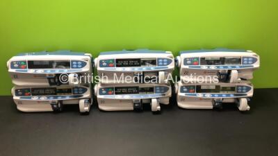 Job Lot Including 6 x Carefusion Alaris CC Syringe Pumps (All Power Up with 3 x Service Required) *800304911 - 800301476 - 800301522 - 800338248 - 800337959 - 800315292*