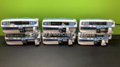 Job Lot Including 6 x Carefusion Alaris GH Guardrails Plus Syringe Pumps (All Power Up with 5 x Service Required) *800214395 - 800205188 - 800214376 - 800240934 - 800214521 - 800240922*
