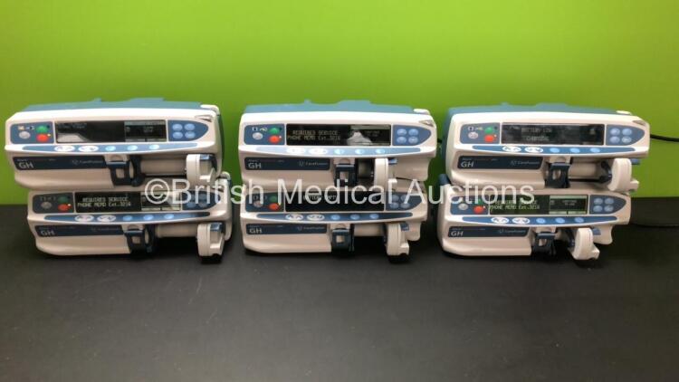 Job Lot Including 6 x Carefusion Alaris GH Guardrails Plus Syringe Pumps (All Power Up with 5 x Service Required) *800214395 - 800205188 - 800214376 - 800240934 - 800214521 - 800240922*