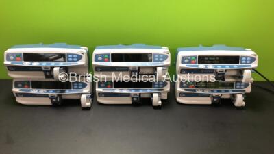 Job Lot Including 6 x Carefusion Alaris GH Guardrails Plus Syringe Pumps (All Power Up with 5 x Service Required and 1 x Blank Screen) *800214386 - 800214377 - 800205200 - 800272755 - 8002273001 - 800205201*