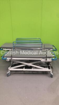 2 x Wardray Premise MR Compatible Patient Examination Couches with Mattresses (Hydraulics Tested Working) *S/N 1200N / 2100N*