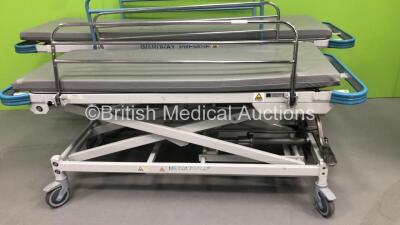 2 x Wardray Premise MR Compatible Patient Examination Couches with Mattresses (Hydraulics Tested Working) *S/N 1200N / 2100N* - 2