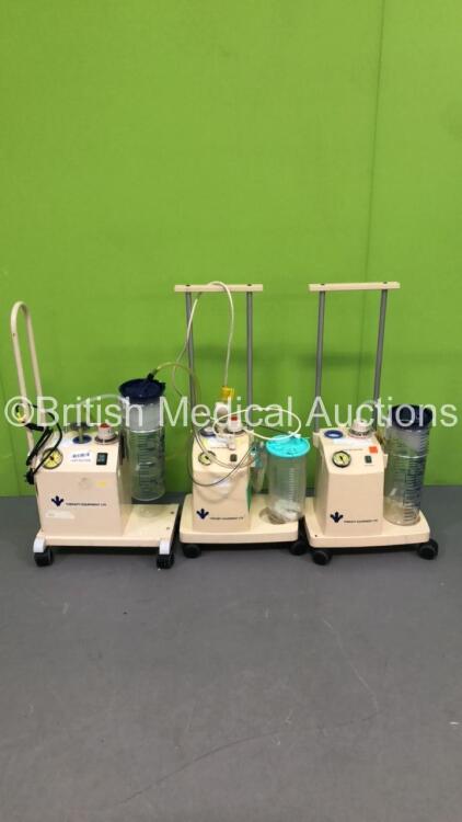 3 x Therapy Equipment Ltd Suction Pumps with Hoses and Cups (All Power Up)