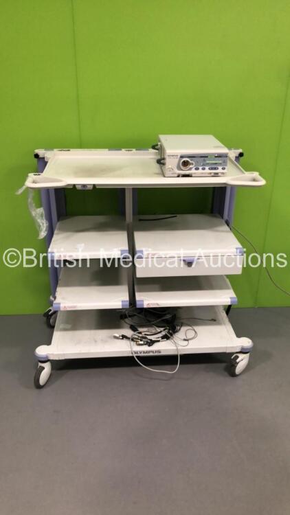 Olympus Stack Trolley with Olympus Visera CLV-S40 Light Source (Powers Up - No Light - Noisy in Operation) *S/N 78041086*