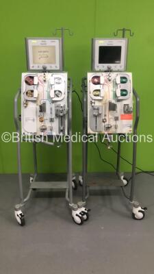 2 x Edwards Lifescience Aquaris Dialysis Machines Software Version 6 (Both Power Up - 1 x Blank Screen - Damage to 1 x Machine - See Pictures)