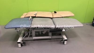 2 x Plinth 2000 Electric Patient Examination Couches with Controllers (Both Power Up)