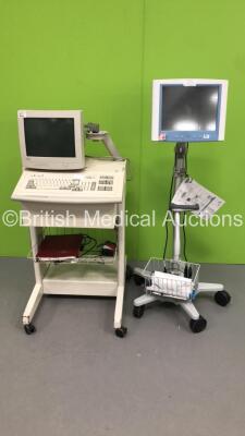 Mixed Lot Including Cambridge Heart Workstation with IIyama Monitor * Not Fixed to Mount-See Photos * and CPU (Hard Drive Removed) and 1 x Advantech LiDCO Plus Hemodynamic Monitor on Stand (Hard Drive Removed) *IR287*