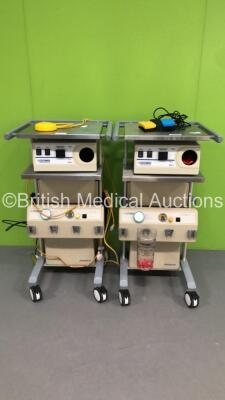 2 x Eschmann ST80 Suction Trolleys with 2 x Eschmann Smoke Evacuation Units,Electrodes,1 x Suction Cup,1 x Eschmann Dual Footswitch and 1 x Eschmann Electrosurgical Footswitch