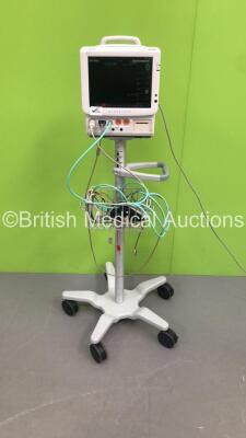 Fukuda Denshi DS-7200 Patient Monitor on Stand with Cables (Powers Up) *S/N 50000171*