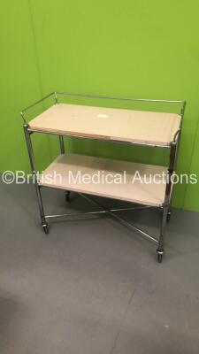 Stainless Steel Trolley with Wooden Shelves *S/N NA* - 2