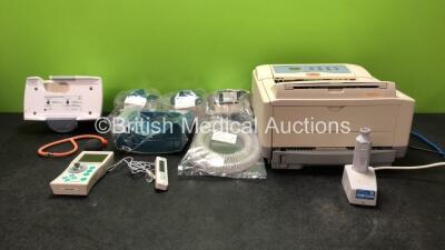 Mixed Lot Including 1 x M1043105 Patient Monitor Quick Mount, 3 x Walker LVPF850 Filters, 1 x B Braun HNS 12 Stimuplex Nerve Stimulator (Untested Due to Missing Batteries) 1 x OKI B4600 Printer (Powers Up) 1 x Ice Box Safety Zone Thermometer (Powers Up) 1