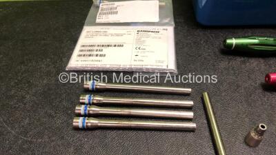 Mixed Lot Including 3 x Conmed Linvatec Y-KNOT Flex in Instrument Tray, 5 x Anspach Ref LONG HD 12.4cm Heavy Duty Long Attachments, 1 x NSK Ti-Max X-SG65 Handpiece *SN OBEX0058, 551574, 549931, 549473* - 2