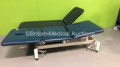 1 x Unknown Make of 3 Way Hydraulic Patient Examination Couch (Hydraulics Tested Working) and 1 x Unknown Make Hydraulic Patient Examination Couch (Hydraulics Not Working) **Both Have Cuts / Damages to Cushions - See Pictures*