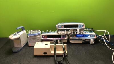 Mixed Lot Including 1 x Medela Clario Suction Pump (Untested Due to Missing Power Supply) 1 x Fisher & Paykel MR850AEK Respiratory Humidifier (Powers Up with Damaged Casing-See Photo) 1 x Carefusion Alaris External Pump (Holds Power with Blank Display-See