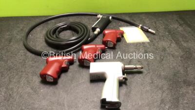 Mixed Lot Including 3 x EZ 10 G3 Power Drivers (All Power Up) 1 x DeSoutter Eco Pulse Lavage PLX-300 Handpiece with Hose and 1 x Stryker System 5 Reciprocating Saw