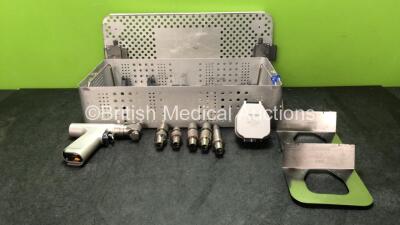 Job Lot Including 1 x DeSoutter KDX-600 Sagittal Saw, 1 x DeSoutter Ref 12600 CX-650 Attachment, 1 x DeSoutter Ref 12900 RX-600 Attachment, 1 x DeSoutter Ref 11710 DX-600 Attachment, 1 x DeSoutter Ref 12600 CX-650 Attachment, 1 x DeSoutter Ref 11730 DX-60