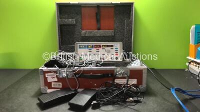 Stockert Type EP-Shuttle Ablation Generator with Remote Control Unit with 2 x Footswitches and Connection Leads in Transport Carry Case (Powers Up)