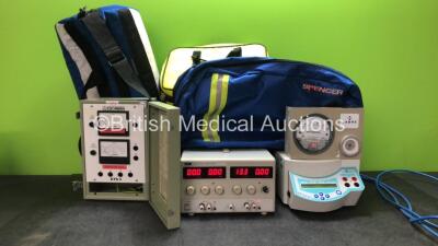 Mixed Lot Including 1 x Eschmann ETS3 Test Unit, 3 x Carry Bags, 1 x EL302D Dual Power Supply (Powers Up) 1 x Magnehelic Meter (Powers Up) 1 x Helena EPS600 Power Supply (Powers Up with Alarm)