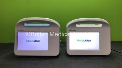 2 x Welch Allyn 6000 Series Vital Signs Monitors Including NIBP and SpO2 Options (Both Power Up) *S/N 103000551212, 103000181813*