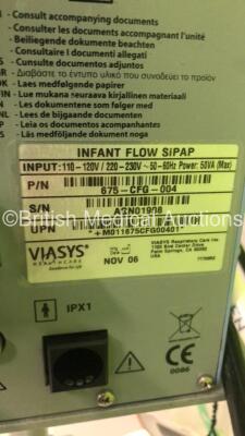 Viasys Infant Flow SiPAP Part No 675-CFG-004 on Stand with Hoses (Powers Up) - 4