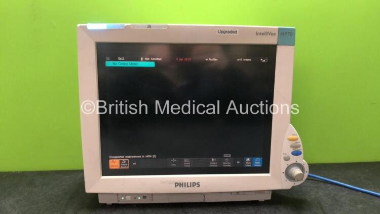Philips Intellivue MP70 Anesthesia Patient Monitor Software Revision L.01.08 with 1 x NBP Module (Powers Up with Damage-See Photos)