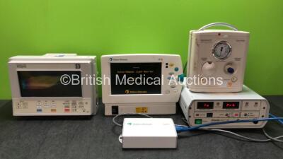 Mixed Lot Including 1 x Datascope Passport Patient Monitor Including ECG/EKG, IBP1, IBP2, CO2, SpO2 and Printer Options (Untested Due to Missing Power Supply) 1 x Datex Ohmeda S/5 Patient Monitor Including ECG, SpO2, NIBP and T Options with 1 x AC Power S