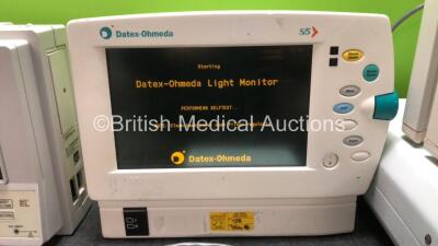 Mixed Lot Including 1 x Datascope Passport Patient Monitor Including ECG/EKG, IBP1, IBP2, CO2, SpO2 and Printer Options (Untested Due to Missing Power Supply) 1 x Datex Ohmeda S/5 Patient Monitor Including ECG, SpO2, NIBP and T Options with 1 x AC Power S - 3