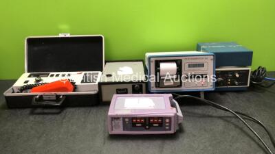 Mixed Lot Including 1 x Horwell Neurothesiometer (No Power) 1 x Nellcor N-560 Pulse Oximeter (Powers Up) 1 x Cardisuny 501A Electrocardiograph Unit (Untested Due to Missing Power Supply) 1 x Scotlab Micro Centaur Centrifuge (Powers Up) 1 x PTW-Diamentor M