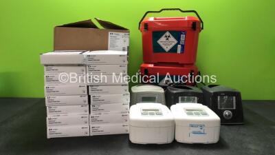 Mixed Lot Including Large Quantity of Covidien Ref 303030 Genius Tympanic Probe Covers, 2 x DeVilbiss Sleep Cubes with 1 x AC Power Supply (Both Power Up) 2 x Fisher & Paykel Ref ICONNAK Humidifier CPAP Unit (Powers Up) 2 x Fisher & Paykel NOVO CPAP Units