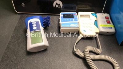 Mixed Lot Including 1 x CME Medical Bodyguard 575 PCA Infusion Pump, 1 x Covidien Filac ADA Armpit Thermometers, 1 x Sonotrax Doppler (Missing Battery Cover-See Photo) 1 x Viamed Microstim DB3 Supramaximal Nerve Stimulator, 3 x Medtronics Mycarelink Monit - 2