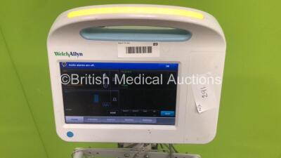 Welch Allyn 6000 Series Patient Monitor on Stand with 1 x SpO2 Finger Sensor (Powers Up) - 2