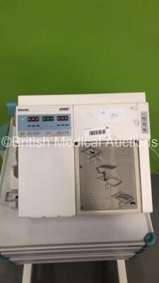 Philips Series 50A Fetal Monitor on Stand with 1 x TOCO Transducer and 1 x US Transducer (Powers Up) - 2