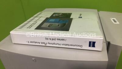 Zeiss Humphrey Field Analyzer Model 720i Rev 4.1 with Control Hand Trigger and Manual on Motorized Table with Printer (Powers Up-Crack to Trigger Casing-See Photos) * SN 720i-6647 * * Mfd 2005 * *IR352* - 7