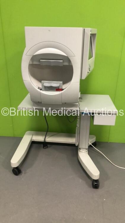 Zeiss Humphrey Field Analyzer Model 720 with Control Hand Trigger on Motorized Table with Printer (Powers Up with Beeping Noise and Blank Screen-See Photos) * SN 720-2407 * * Asset No FS 0112645 *