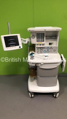 GE Datex-Ohmeda Aespire View Anaesthesia Machine Software Version 06.20 with Absorber,Bellows,Oxygen Mixer and Hoses (Powers Up-Damaged Handle to Draw and Hairline Cracks to Trim-See Photos)