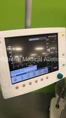 GE Datex-Ohmeda Aespire View Anaesthesia Machine Software Version 06.20 with Absorber,Bellows,Oxygen Mixer and Hoses (Powers Up-Damaged Handle to Draw and Hairline Cracks to Trim-See Photos) - 5
