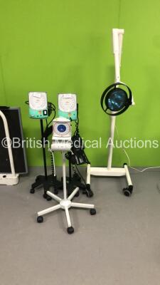 Mixed Lot Including 1 x Brandon Medical Patient Examination Light on Stand (No Power),2 x Accoson BP Meters on Stands,1 x Heine BP Meter on Stand and 1 x Seca Roll On Weighing Scales - 2