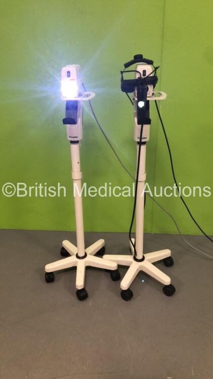 2 x Welch Allyn Solarc Ref 49501 Light Sources on Stands with 1 x Welch Allyn Headlight Assy (Both Power Up) * SN N/A *